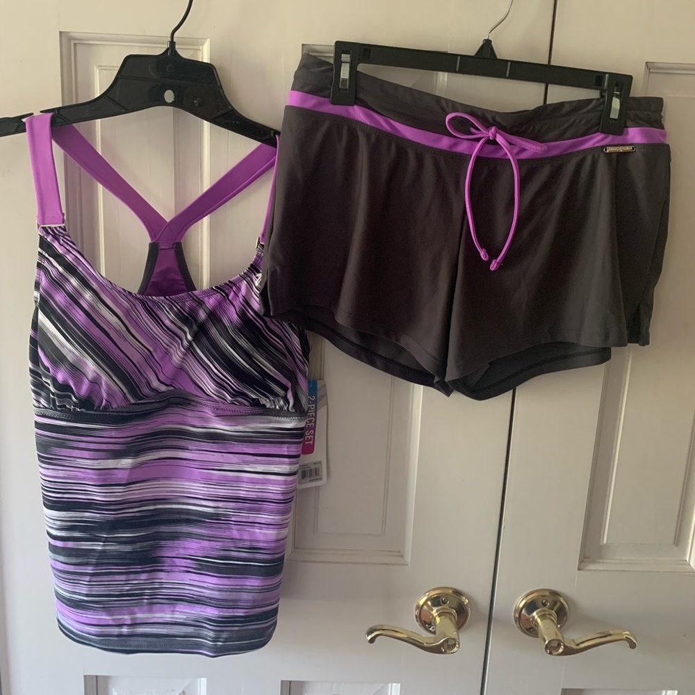 NWT ZeroXposur Short/Tankini Swim Set Size 10